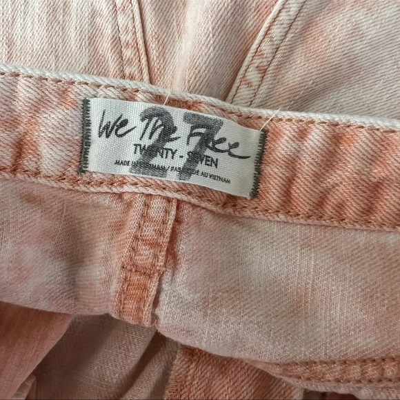 Free People Shorts Women Size 27 Orange Button Fly Mini Jean Romeo Cut Off  L - Picture 6 of 8